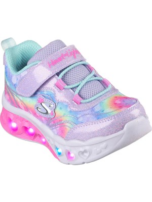Skechers Flutter Heart Lights - Groovy Swirl Küçük Kız Çocuk Lavanta/Açik Mavi Işıklı Spor Ayakkabı 303253N Lvaq