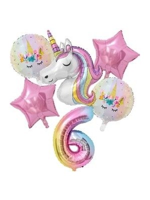 Parti Avm Dev Unicorn Rakam Balonlu Set