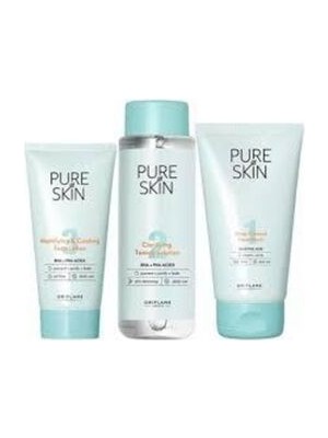 Oriflame Pure Skin Cilt Bakım Seti Siyah Nokta Giderici Özellikte 4 Adet Tüm Cilt Tipleri İçin