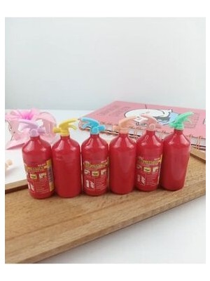 Kawaii Yangın Tüpü Görünümlü Mini Fosforlu Kalem Seti 6 Parça Renkli Eğlenceli Tasarım