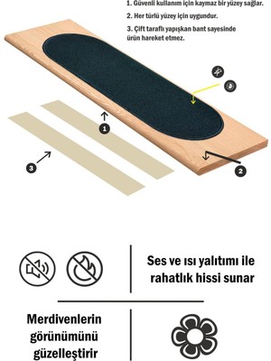 Stepmat Bukle Halıdan Ekonomik Basamak ve Merdiven Paspası 16'lı