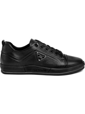 Voyager 6570K Erkek Siyah Nata (40-44) Deri Günlük Spor Ayakkabı