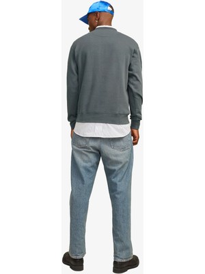 Jack & Jones Jorvesterbro Sweat Crew Neck Noos Erkek Gri Sweatshirt 12241694-IRONGATE