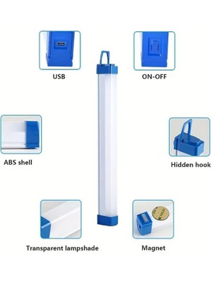 Full Reyon Şarzlı, 52 Cm,  20 Watt, Acil Yardım Modlu, Dimli, Tekne, Çadır, Tezgah Altı Armatür, USB Şarzlı