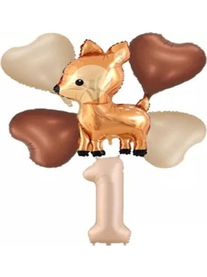 Store Yaş Folyolu Ceylan Folyolu Balon Doğum Günü Süsü Doğum Günü Parti Seti