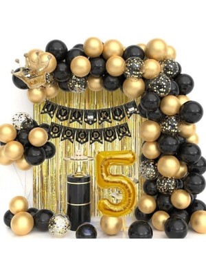 Store Kral Taçlı Yaş Balonlu Balon Zincirli Doğum Günü Seti Iyi Ki Doğdun-2-En Yeni Haliyle