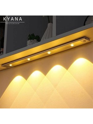 Full Reyon 60 Cm, Sensörlü, Şarjlı, 3 Işık Renkli, Alüminyum Kasa, Işık Desenli, Çok Amaçlı Modern LED Aplik