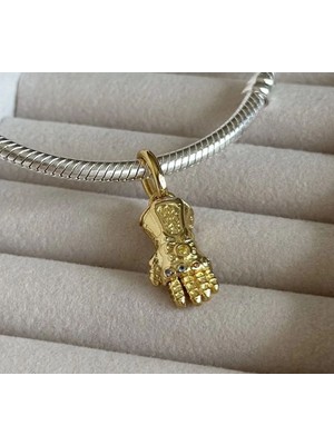 Poseidons Jewellery Marvel The Avengers Infinity Gauntlet Sallantılı Charm 925 Ayar Gümüş