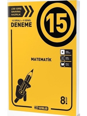 Hız Yayınları 8. Sınıf Matematik 15 Deneme Sıralı ve Genel Denemeler ile Lise Giriş Sınavına Hazırlık