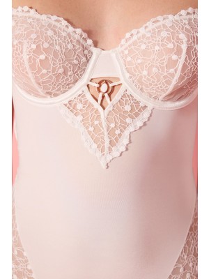 Penti Lace Dantel Detaylı Kırık Beyaz Bodysuit