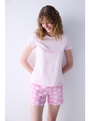 Penti Love Pembe Şortlu Pijama Takımı