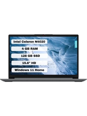 Lenovo IdeaPad 1 Intel Celeron N4020 4GB 128GB SSD Windows 11 Home 15.6" Taşınabilir Bilgisayar 82V700A9TX