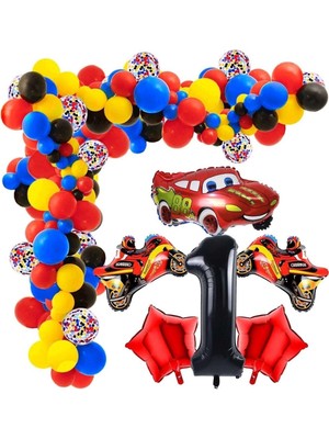 Store Yaş,yarış Araba Motorsiklet Temalı Doğum Folyo Balon Seti Doğum Günü Süsü
