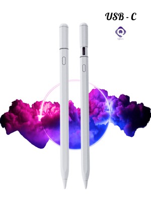 QPEN iPad 11 Inç Air 6.nesil 2024 Uyumlu Usb-C Avuçiçi Red Eğim Özellikli Bluetooth Bağlantılı Stylus Pen