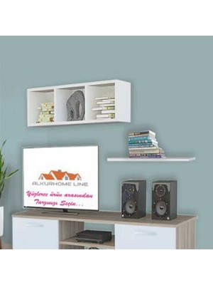 Alkur Home Line Modilayn Vahide Duvar Rafı, Kitaplık, Yaşam Ünitesi Üst Modül