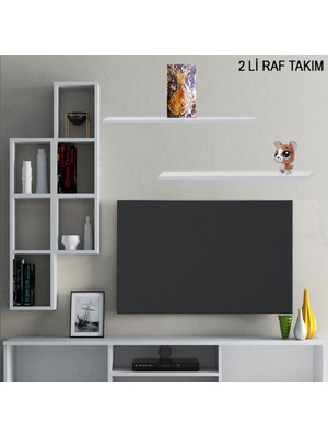 Alkur Home Line Modilayn Vahide Duvar Rafı, Kitaplık, Yaşam Ünitesi Üst Modül