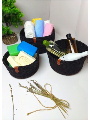 My Doğa Store Jüt Hasır Sepet Takımı ,El Dokuma, Çok Amaçlı Sepet, Banyo Ve Mutfak Organizeri