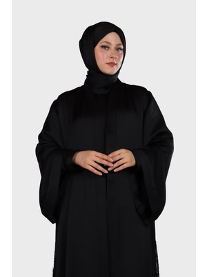 Harika Wear Işlemli Siyah Abaya Ferace