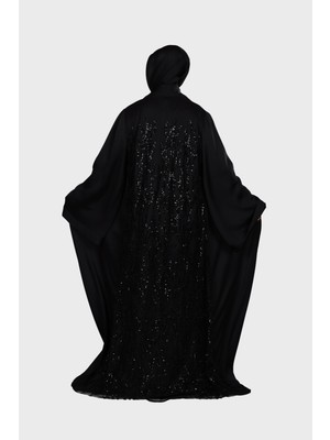 Harika Wear Işlemli Siyah Abaya Ferace