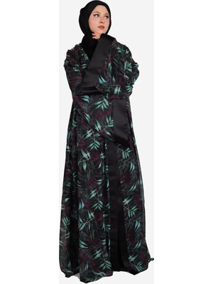 Harika Wear Çiçekli Şifon Kimono (Abaya - Ferace )