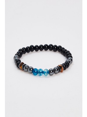 Tudors  Doğal Taş Siyah Bileklik