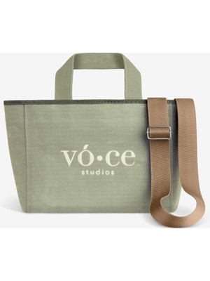 Voce Studios Mint Yeşil Kanvas Orta Boy Çanta Su Geçirmez Özellikli Günlük Kullanım İçin