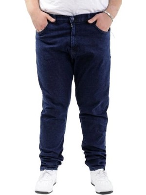 Superxl Büyük Beden Erkek Kot Pantolon Lacivert %97 Cotton %3 Likra Model 21920