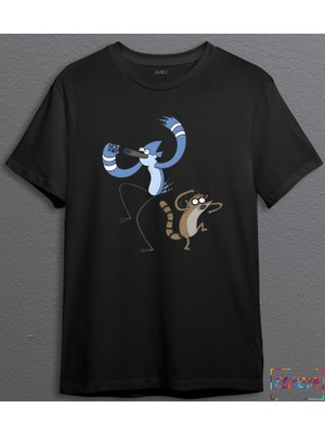 Bumeta Regular Show Sürekli Dizi Mordecai Rigby Dans Unisex T-Shirt 3043S