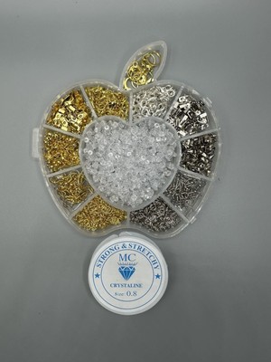 Egem Aksesuar 14 Parça 600 Adet Küpe Yapım Seti Takı Malzemeleri