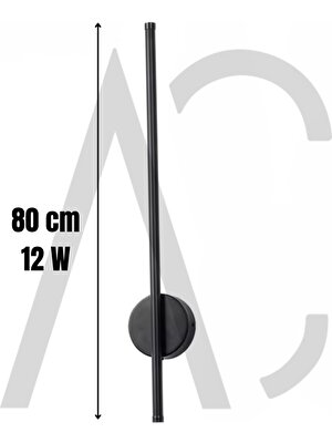 AC Aydınlatma 12W 80 cm Siyah Dikey Aplik - Gün Işığı (4200K)