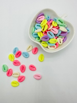 Egem Aksesuar 20 Adet Karışık Renkli Çakıl Taşı Figürlü Plastik Boncuk Takı Yapım