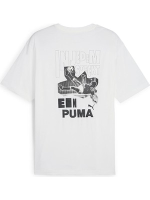 Puma Graphics Bicycle Kick Tee Erkek Günlük Tişört 62800502 Beyaz