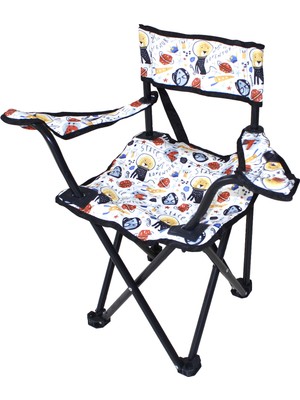 Çocuk Kamp Sandalyesi Sırtı Açık Askılı Beyaz