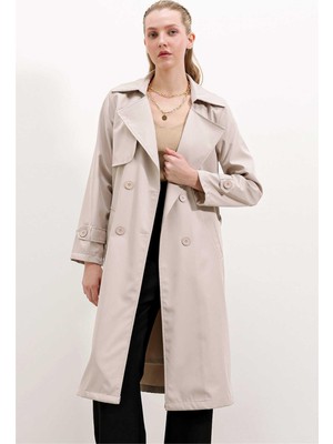 Bigdart 5918 Taş Kadın Uzun Trençkot