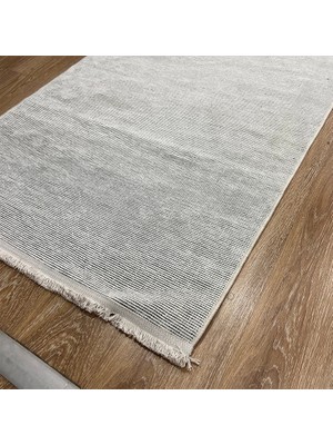 Beyaz Çizgisel Desenli Halı - Soft & Modern Salon Halısı - Hoom Rugs Retro 6203