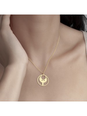One Silver Gold 925 Ayar Gümüş Yeniden Doğuş Anka Kuşu Kolye