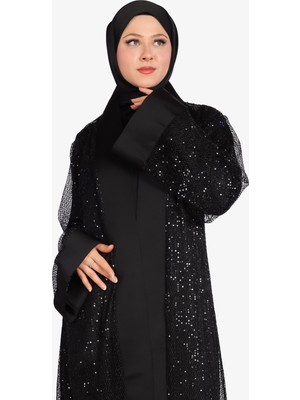 Harika Wear Şık File Dantel Abaya Ferace