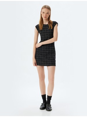 Koton Mini Tüvit Elbise Kolsuz Bisiklet Yaka