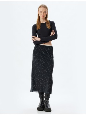 Koton Tül Midi Etek Puantiyeli Beli Lastikli