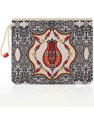 Bursa İpek Lale Desen Goblen El Çantası