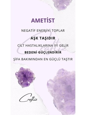 Çelik Zincirli Ametist Kolye - Doğal Taşın Enerjisiyle Stilinizi Tamamlayın