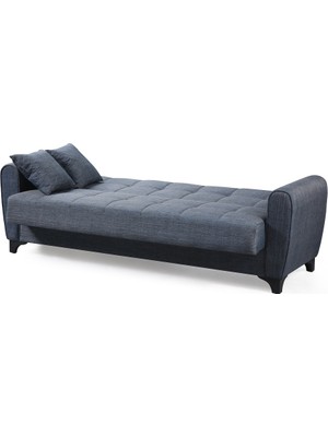 Perla Sofa Lincoln Yataklı Sandıklı Kanepe Mavi