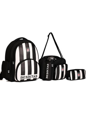 Beşiktaş Lisanslı Okul Sırt Çantası 4'lü Set Suya Dayanıklı Kumaş Özellikli