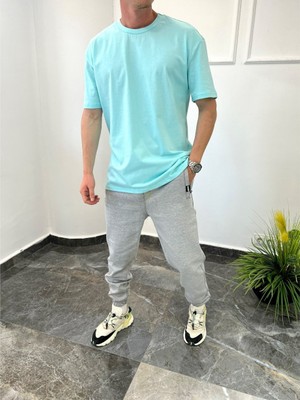 Nomarc Düz Kesim Basic Turkuaz Tshirt