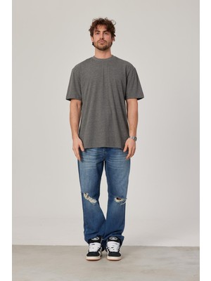 Gri Oversize Basic Tshirt