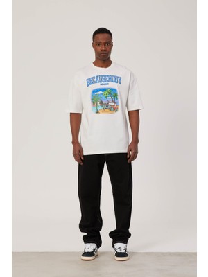 Becausenody Baskılı Beyaz Tshirt
