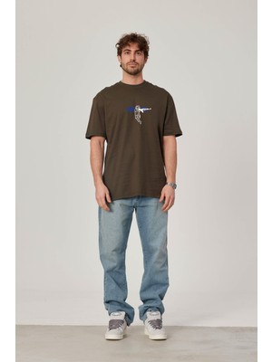 Melek Baskılı Haki Tshirt