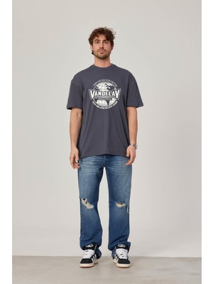 Vandelay Baskılı Antrasit Tshirt