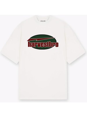 Harvestbro Renkli Yazılı Beyaz Tshirt