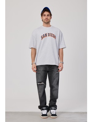 San Diego Baskılı Gri Tshirt